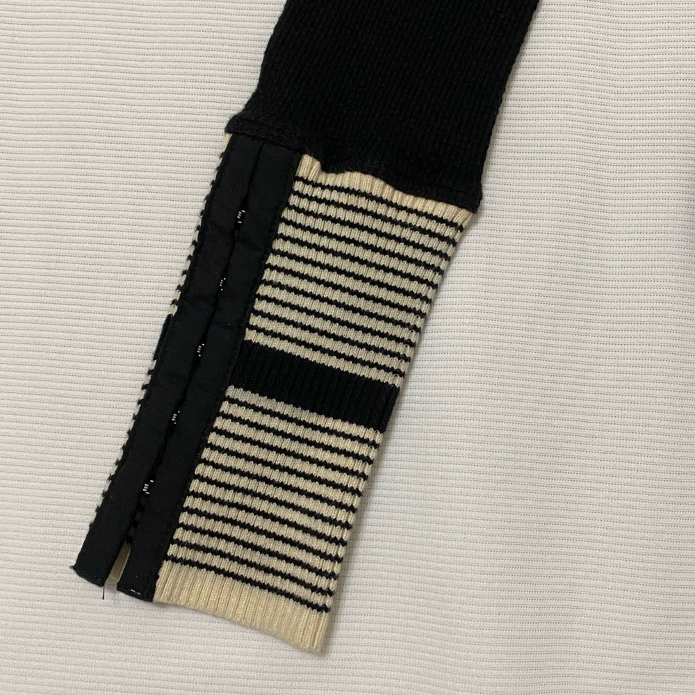 Free People Black Long Sleeve Top with Striped Wrist Details - Picture 7 of 10